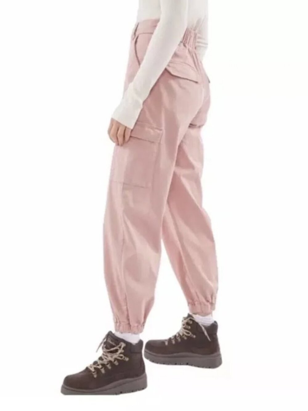 BDG Urban Outfitters Cotton Cargo Jogger Pants - Taupe / Pink (Size Small)